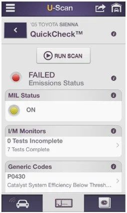 U-scan QuickCheck screenshot