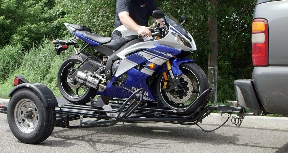 motorcycle on a trailer