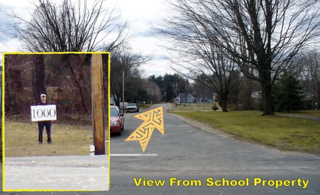 1000 feet, view from school property