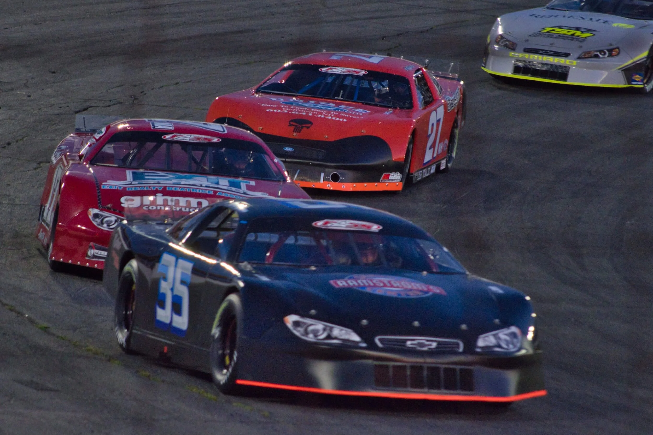 racing cars on track