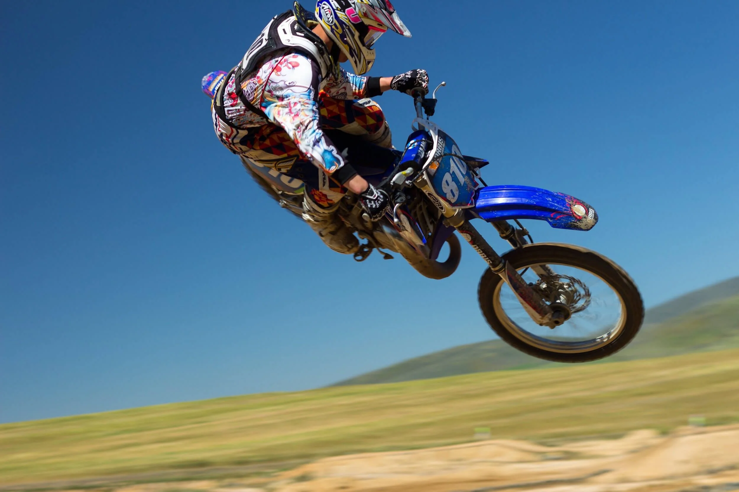 dirt bike jumping in the air