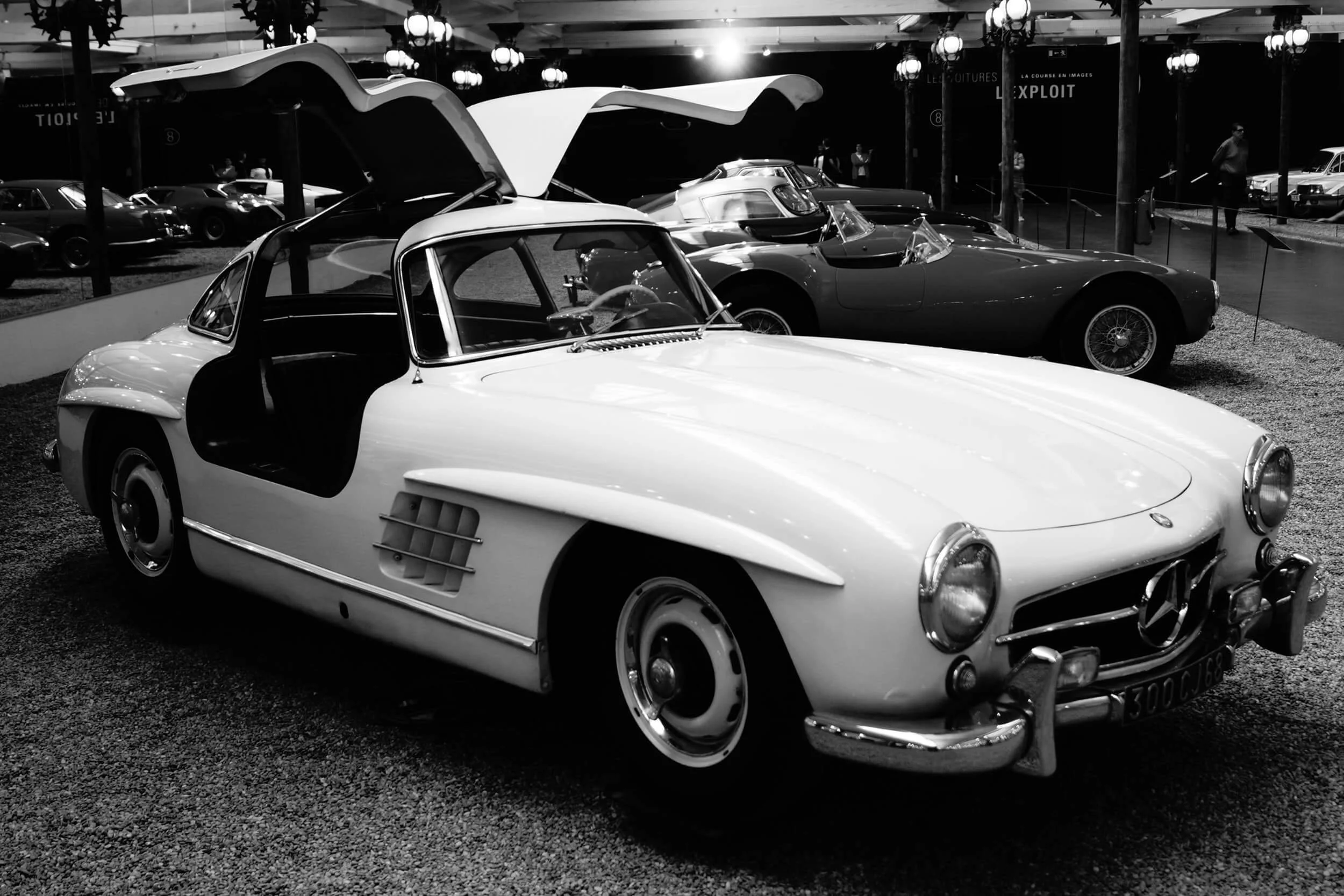 white classic car