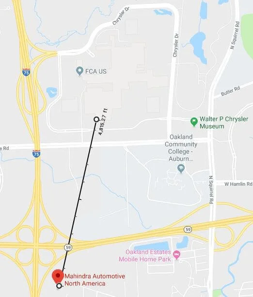 Mahindra automotive on map