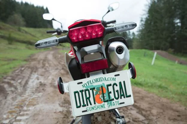 Honda CRF450L with dirtlegal registered plate
