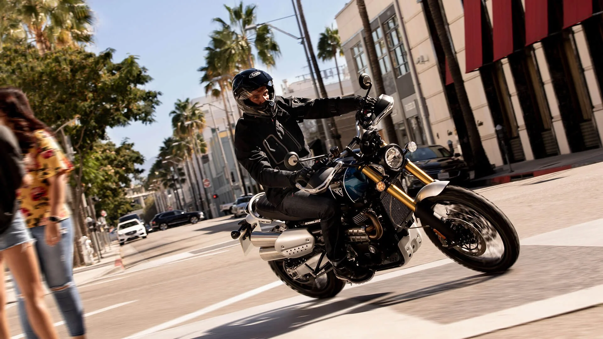 Triumph Scrambler 1200 XE on street