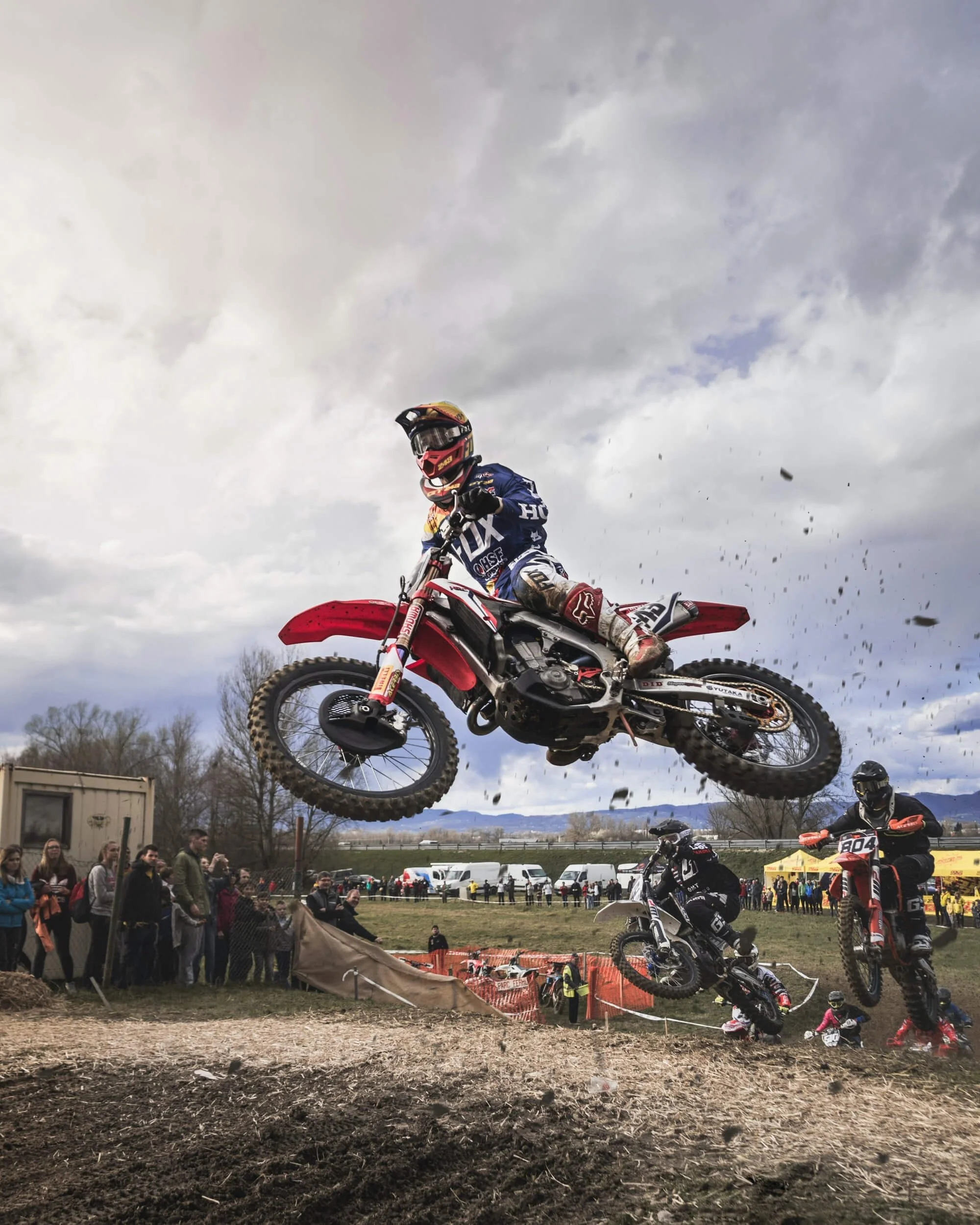 dirt bike jumping in the air