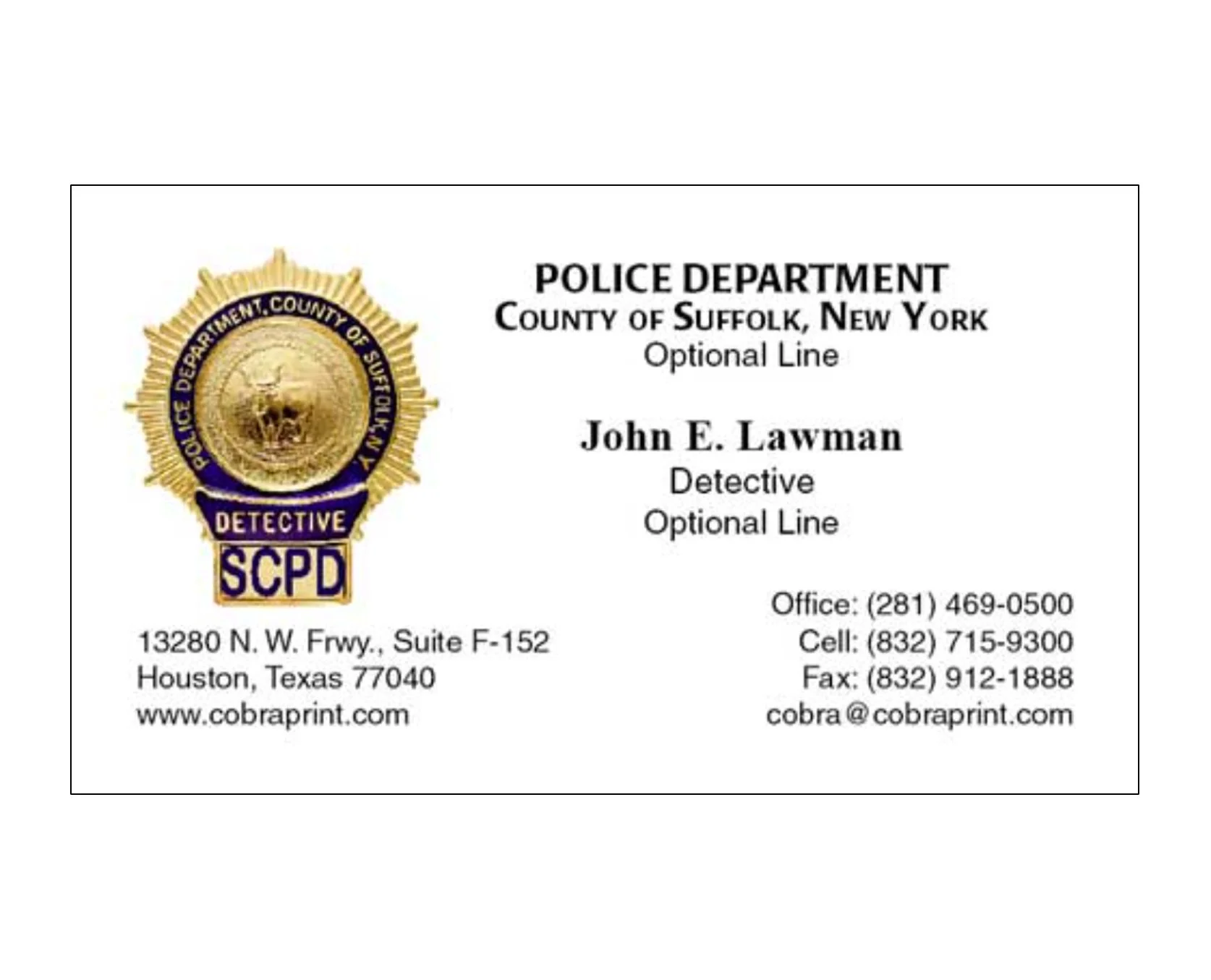 A police department officer card showing the officer number and command
